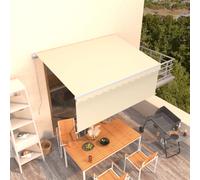 Retractable Awning Cream 3.5x2.5m Powder-Coated Aluminium Frame Manual Blind PU