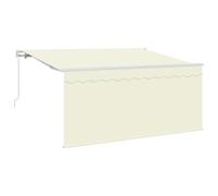 Retractable Awning Cream 300x200 cm Polyester & Aluminium Manual Patio Shade Sun