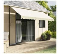 vidaXL Retractable Awning Privacy Screen Cream 350x150 cm Fabric and Steel