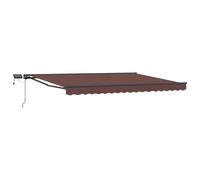 Manual Awning Frame with LEDs Polyester with PU coating Outdoor Shade vidaXL