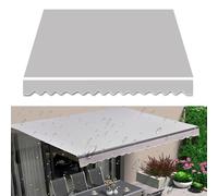 Retractable Awning Fabric 3x2.5m Waterproof Polyester Shade Cover for Patio Sun Protection Canopy Manual Outdoor Tent Light Gray Color & UV Resistant