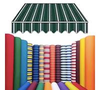 Retractable Awning Fabric 5x3m 4x3m 3.5x3m - Weather-Resistant Sunshade Canopy Cloth for Garden Balcony Yard & Shops - Green Replacement Material with Valance