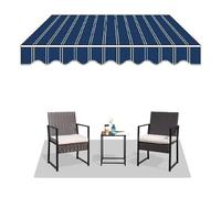Retractable Awning Fabric Durable Canvas for Patio Door & Window Available in 2x1.5/3x2.5/4x3/5x3/6x2m Sizes Perfect for Balconies Decks Cafes and Restaurants (Blue 6x2.5m/20x8ft)