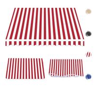 Retractable Awning Fabric for Patio Balcony & Garden - UV-Resistant Polyester Replacement Canopy - Available in Red 3x2.0m Sizes for Outdoor Sun Protection