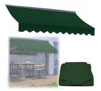 Retractable Awning Fabric Replace, Waterproof Sun Shade Porch Awning Canopy Top Cover, Easy to Install Outdoor Awning Covers, for Patio, Balcony, Shop, Restaurant, Cafe, Deck (Green 1 2.5m)