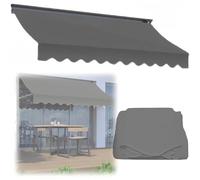 Retractable Awning Fabric Replace, Waterproof Sun Shade Porch Awning Canopy Top Cover, Easy to Install Outdoor Awning Covers, for Patio, Balcony, Shop, Restaurant, Cafe, Deck (Grey 2.5m)