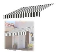 Retractable Awning Fabric Replace, Waterproof Sun Shade Porch Awning Canopy Top Cover, Easy to Install Outdoor Awning Covers, for Patio, Balcony, Shop, Restaurant, Cafe, Deck (Black 2.5m)