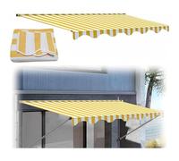Retractable Awning Fabric Replace, Waterproof Sun Shade Porch Awning Canopy Top Cover, Easy to Install Outdoor Awning Covers, for Patio, Balcony, Shop, Restaurant, Cafe, Deck (Yellow 3m)