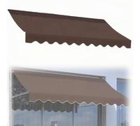 Retractable Awning Fabric Replace, Waterproof Sun Shade Porch Awning Canopy Top Cover, Easy to Install Outdoor Awning Covers, for Patio, Balcony, Shop, Restaurant, Cafe, Deck (Brown 2.5m)