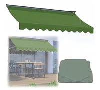 Retractable Awning Fabric Replace, Waterproof Sun Shade Porch Awning Canopy Top Cover, Easy to Install Outdoor Awning Covers, for Patio, Balcony, Shop, Restaurant, Cafe, Deck (Green 2m)