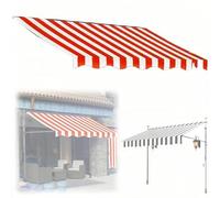 Retractable Awning Fabric Replace, Waterproof Sun Shade Porch Awning Canopy Top Cover, Easy to Install Outdoor Awning Covers, for Patio, Balcony, Shop, Restaurant, Cafe, Deck (Red 3m)