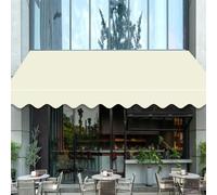 Retractable Awning Fabric Replacement 10.2x13.1FT Manual Patio Canopy Canvas Beige GardenCover ClothOutdoor Shade Solution (Frame Not Included)