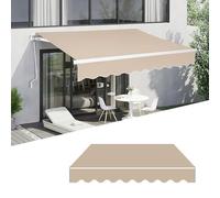 Retractable Awning Fabric Replacement, 13x10 ft Sun Shade Material for Patio & Garden, Manual Window & Deck Sun Protection (Camel, 3x2m / 10x6.5ft)