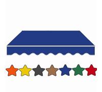 Retractable Awning Fabric Replacement 16x10ft for Patio, Window, Door - Outdoor Sunshade Cover in Blue, Fits 8x7, 12x10, 13x8, 10x8ft Awnings