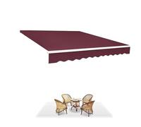 Retractable Awning Fabric Replacement 2.5m-5m, Manual Patio Sunshade Material, Burgundy for Balconies, Terraces & Gardens (2x1.5m/6.5x5ft)