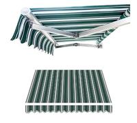 Retractable Awning Fabric Replacement 250x200cm for Outdoor Use Manual Crank Canopy Cover Green Sun Shade Cloth for Patios 3.5x1.5m/11.5x5ft