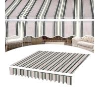 Retractable Awning Fabric Replacement 6.5/8/10/13/16/20ftWaterproof Patio Sunshade Canvas Striped Durable Outdoor Awning Cover (13x5ft/4x1.5m)