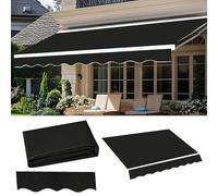 Retractable Awning Fabric Replacement: Heavy Duty Waterproof Polyester Patio Canopy for Sun Shade Shelter, 2x1.5m Dark Gray,Black,3.5x2.5m