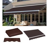 Retractable Awning Fabric Replacement: Heavy Duty Waterproof Polyester Patio Canopy for Sun Shade Shelter, 2x1.5m Dark Gray,Brown,5x3m