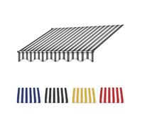 Retractable Awning Fabric Replacement Striped 3x2m Ideal for Garden Balcony Market Black Available in 4x2.5m & 5x2.5m Sizes