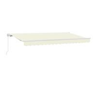 Retractable Awning Cream/White 400x200cm Polyester & Aluminium Wall-Mount Patio