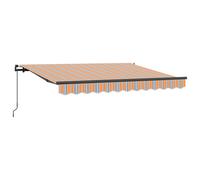 Retractable Awning Blue Orange 350 x 200 cm Polyester Aluminium Anthracite Wall