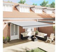 Retractable Awning Frame Anthracite 4.5x3.5m Aluminium Manual Garden Shade Cover
