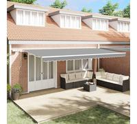 Retractable Awning Frame White 6x3.5m Aluminium Outdoor Shade Modern Foldable