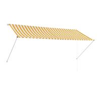 vidaXL Retractable Awning 300x150cm Yellow and White Window Canopy Sun Screen