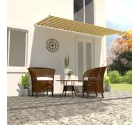 vidaXL Retractable Awning 400x150cm Blue and White Canopy Shade Sun Screen