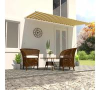 vidaXL Retractable Awning 400x150cm Blue and White Canopy Shade Sun Screen