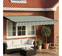 Retractable Awning Green 3x2.5m Polyester PU Coating Anthracite Frame LED Remote