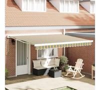 Retractable Awning Green and White 400 x 350 cm