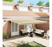 Retractable Awning Green and yellow 500 x 300 cm