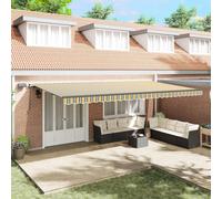 Retractable Awning Green and yellow 600 x 300 cm Fabric