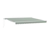 Retractable Awning Green White 400x300cm Polyester Aluminium Manual UVproof Plus