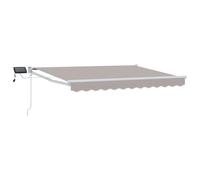 Manual Retractable Awning with LEDs Outdoor Sun Shade Garden Solution vidaXL
