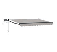 Manual Retractable Awning with LEDs Polyester with PU coating Sun Block vidaXL