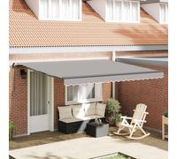 Retractable Awning Light Grey 400 x 350 cm Polyester and Steel
