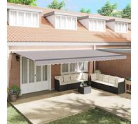 Retractable Awning Light Grey 600 x 300 cm Polyester and Steel