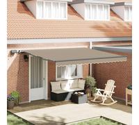 Retractable Awning Manual Beige 400 x 300 cm Fabric
