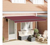 Retractable Awning Manual Burgundy 350 x 200 cm Fabric