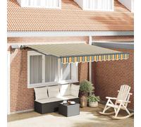 Retractable Awning Manual Green and yellow 300 x 250 cm Fabric