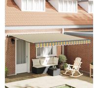 Retractable Awning Manual Green and yellow 400 x 300 cm