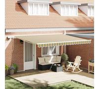 Retractable Awning Manual Green and yellow 450 x 300 cm