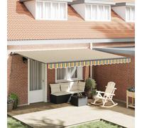 Retractable Awning Manual Green and yellow 450 x 350 cm