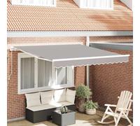 Retractable Awning Manual Light Grey 350 x 250 cm