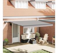 Retractable Awning Manual Light grey 400 x 350 cm Fabric