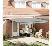 Retractable Awning Manual Light grey 450 x 300 cm Fabric