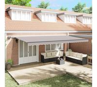 Retractable Awning Manual Light grey 600 x 350 cm Fabric